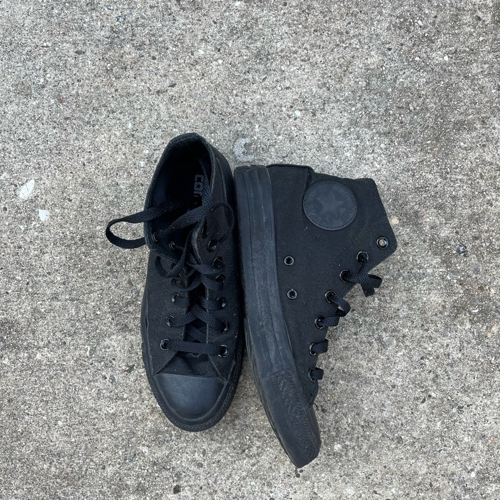 CONVERSE ALL BLACK MONOCHROME HI TOP